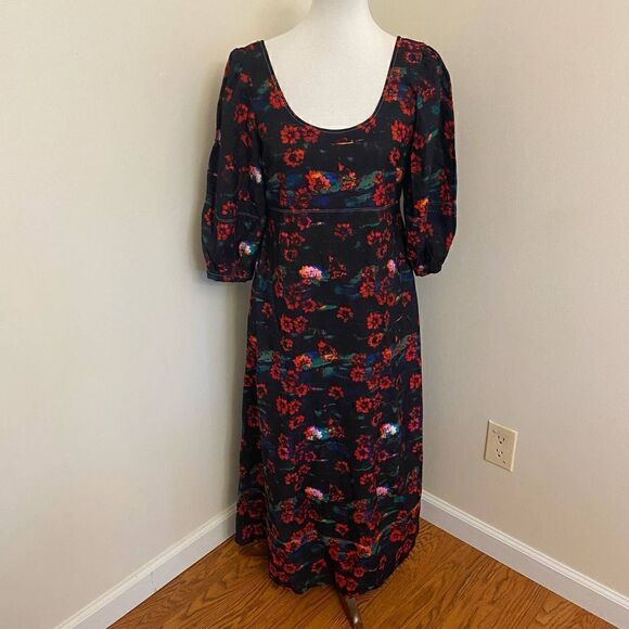 Rachel Comey x Target Black Floral Midi Dress Size 4 - Picture 1 of 4
